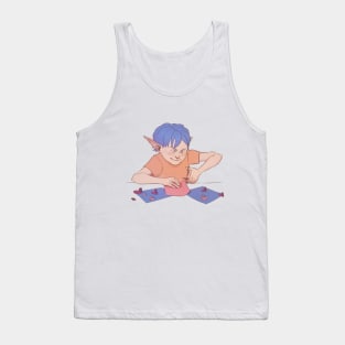 Lovely Elf Making Postcards Tank Top